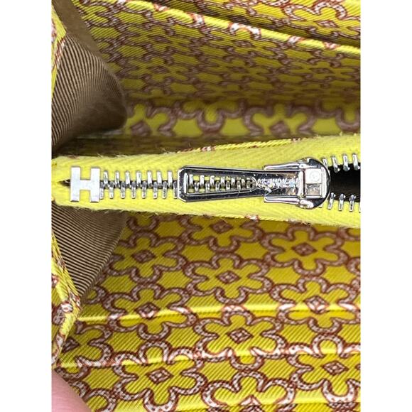 Hermès Silk-In Long Zip Wallet Rose Sakura Epsom Leather Yellow Silk - Picture 3 of 14